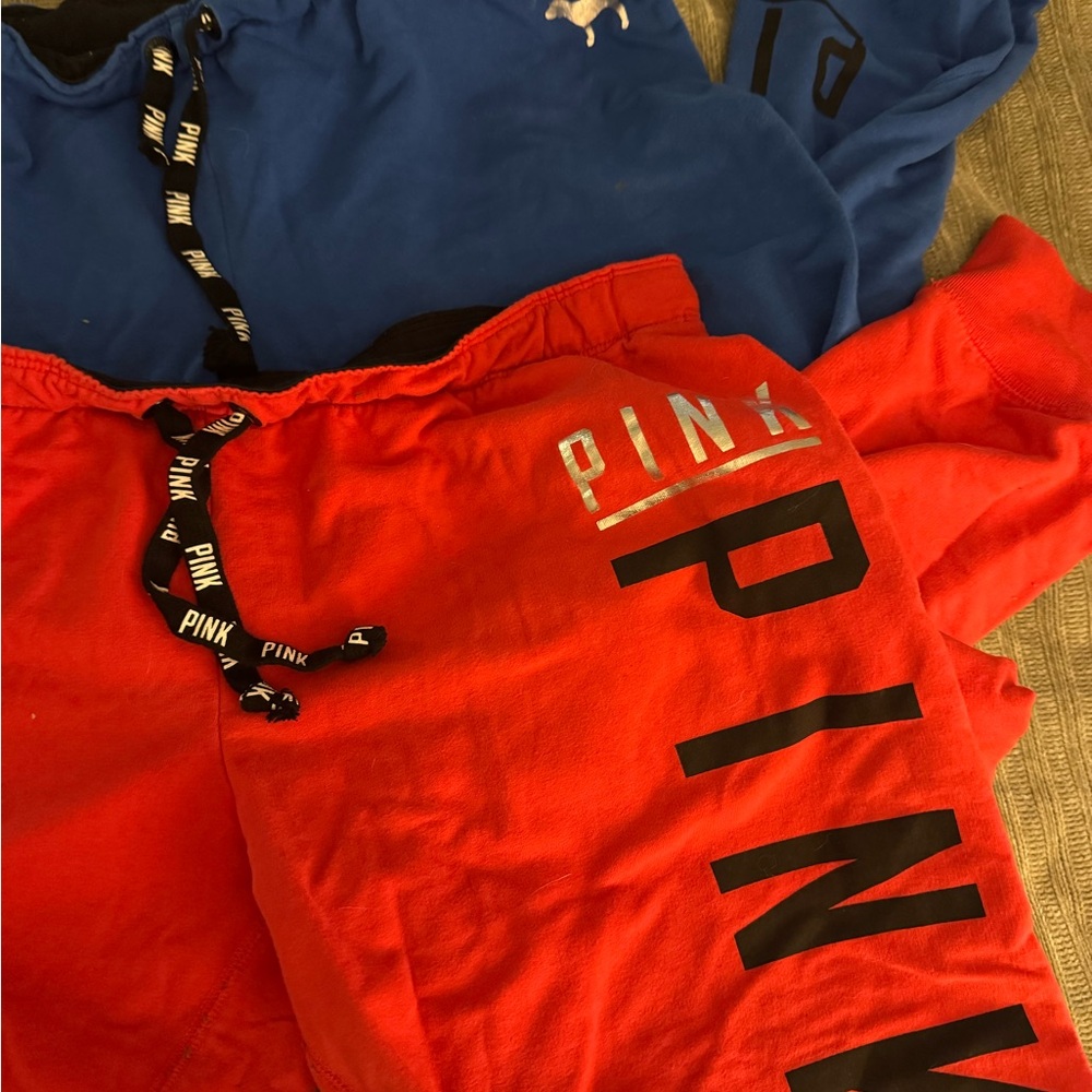 PINK Red and Blue Sweatpants Set